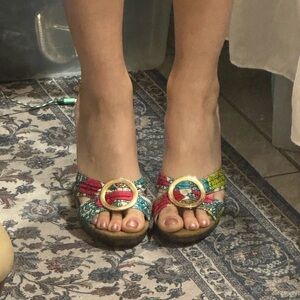 Xhilaration Multicolor Strappy Heels